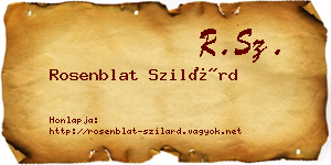 Rosenblat Szilárd névjegykártya
