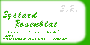 szilard rosenblat business card